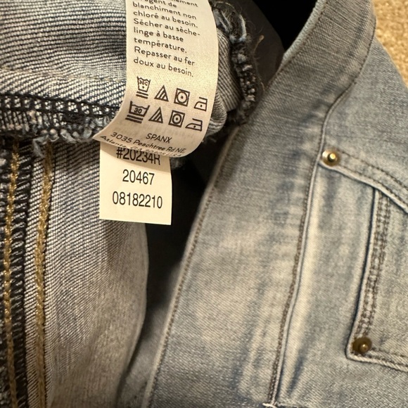 Spanx Distressed Skinny Jean With Side Stripe Light Wash Blue Size L - Picture 14 of 14